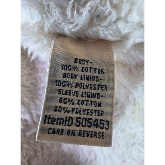 L.L. BEAN Women Scotch Plaid Flannel Shirt Sherpa-Lined Zip Hoodie Shacket SZ M - Picture 5 of 8